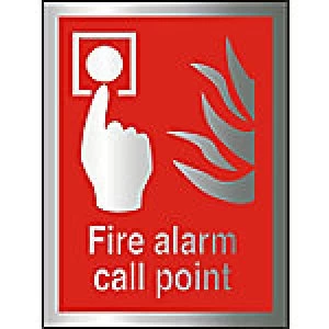 Image of Fire Sign Fire Alarm Aluminium 20 x 15 cm