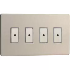 Image of Varilight 4-Gang V-Pro Eclique2 Touch/Remote Control LED Dimmer - Brushed Chrome - JDSE104S