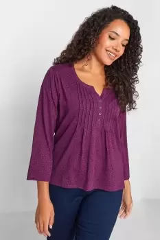 Image of Petite Printed Henley Top