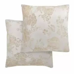 Image of Emma Barclay Grace Floral Jacquard Cushion (pair) Cover In Natural