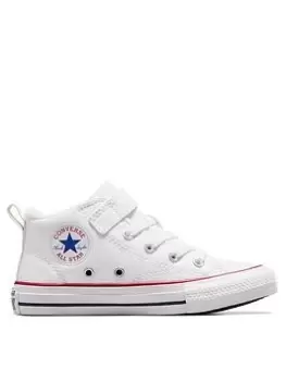 Image of Converse Chuck Taylor All Star Malden Street Kids Mid Trainers, White, Size 11 Younger