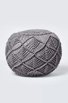 Image of Macrame Knitted Pouffe 35 x 40 cm