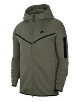 Image of Nike Sportwear Tech Fleece Zip Hoodie, Khaki, Size S, Men