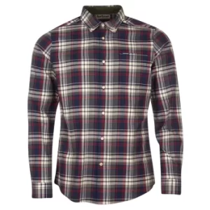 Image of Barbour Mens Crossfell Tailored Shirt Navy Large