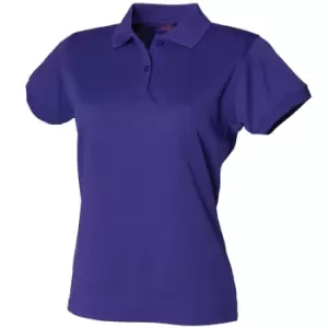 Image of Henbury Womens/Ladies Pique Polo Shirt (XS) (Bright Purple)