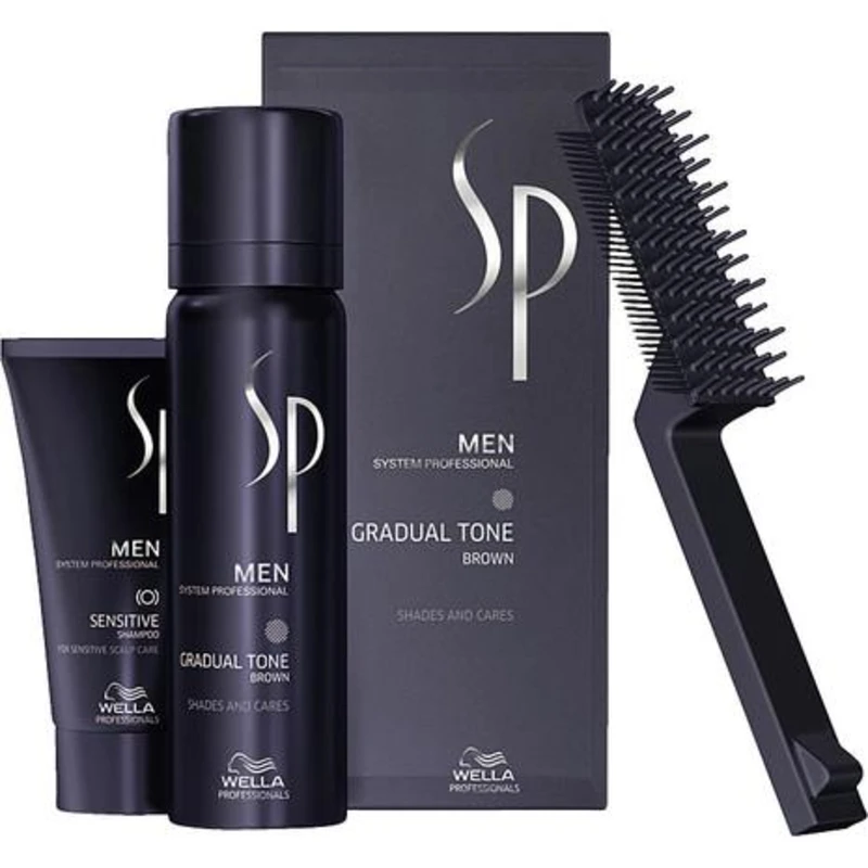 Image of Wella SP Men Gradual Tone Brown Pigment Mousse 60ml and Sensitive Shampoo 30ml