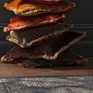 Image of Gallery Direct Mottled Velvet Cushion / Berry