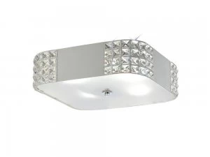 Image of Flush Ceiling 4 Light White, Crystal