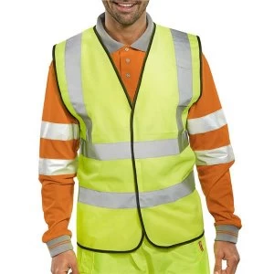 Image of BSeen High Visibility Waistcoat 5XL Saturn Yellow Ref WCENG5XL Up to 3