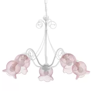 Image of Mia Multi Arm Pendant Ceiling Light, Pink