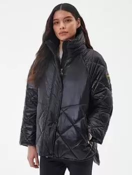 Image of Barbour International Parade Quilted Coat - Black, Size 16, Women
