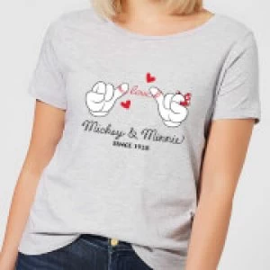 Image of Disney Mickey Mouse Love Hands Womens T-Shirt - Grey - M