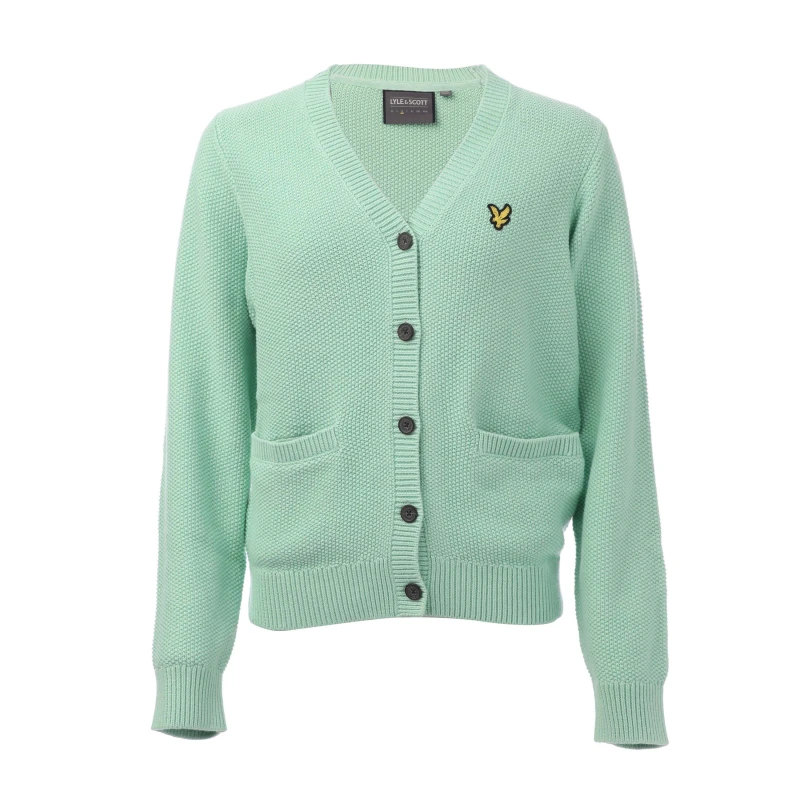 Image of Lyle and Scott V Neck Cardigan - Green Green XS
