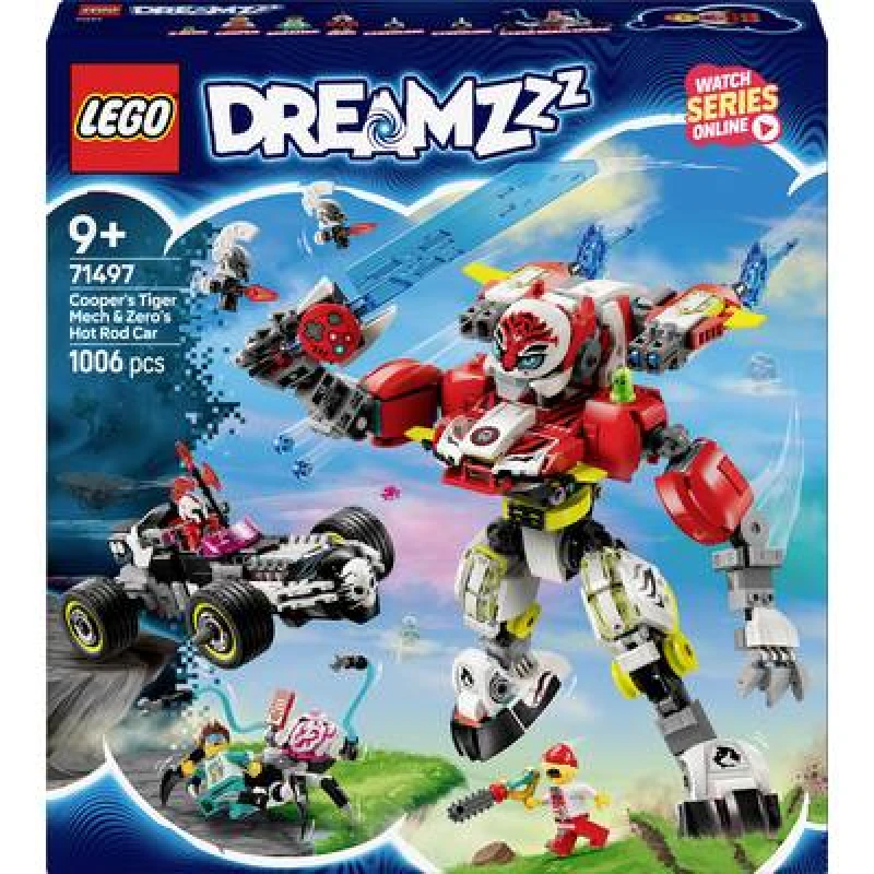Image of LEGO LEGO DREAMZzz 2in1 Cooper's Tiger Mech, Zero's Hot Rod 71497