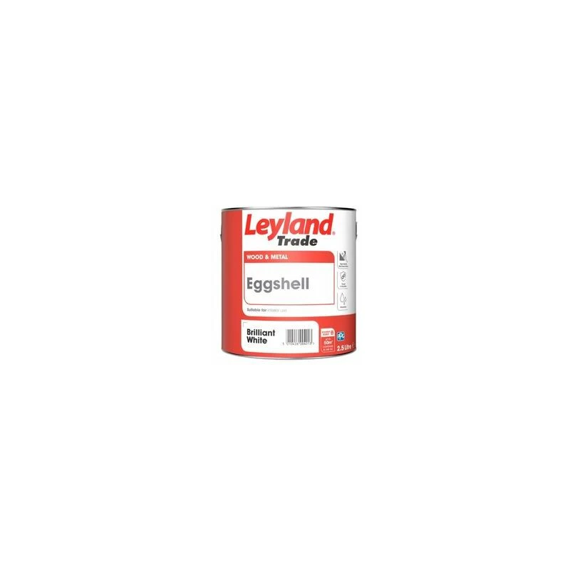 Image of LEYLAND Trade Oil Based Eggshell Paint - Brilliant White - 2.5L - Brilliant White - Leyland 264575