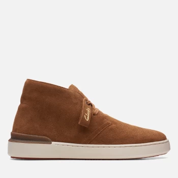 Image of Clarks Mens Court Lite Suede Desert Boots - Cognac - UK 9