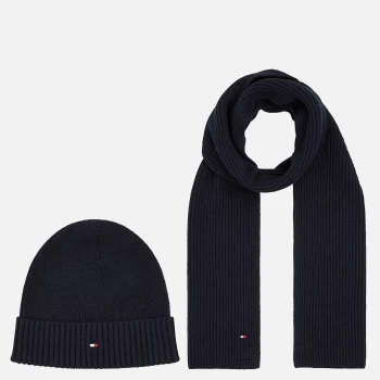Image of Tommy Hilfiger Mens Pima Cotton Beanie & Scarf - Desert Sky