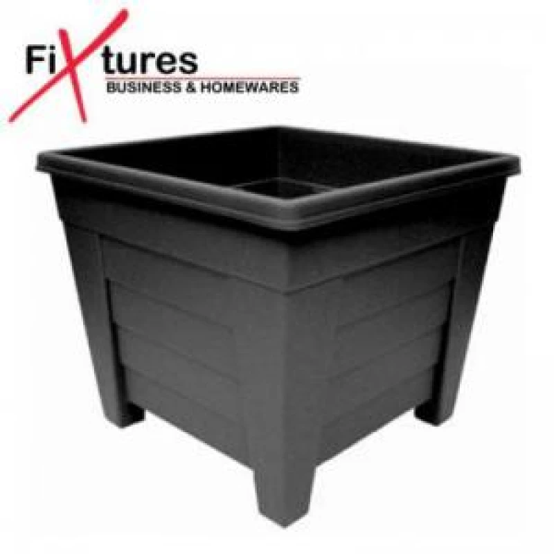 Image of Thumbs Up 27Cm Square Black Colour Grosvenor Plastic Patio Planter