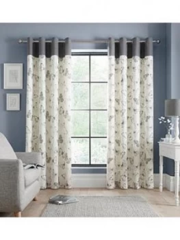 Image of Catherine Lansfield Sibella Butterfly Eyelet Curtains