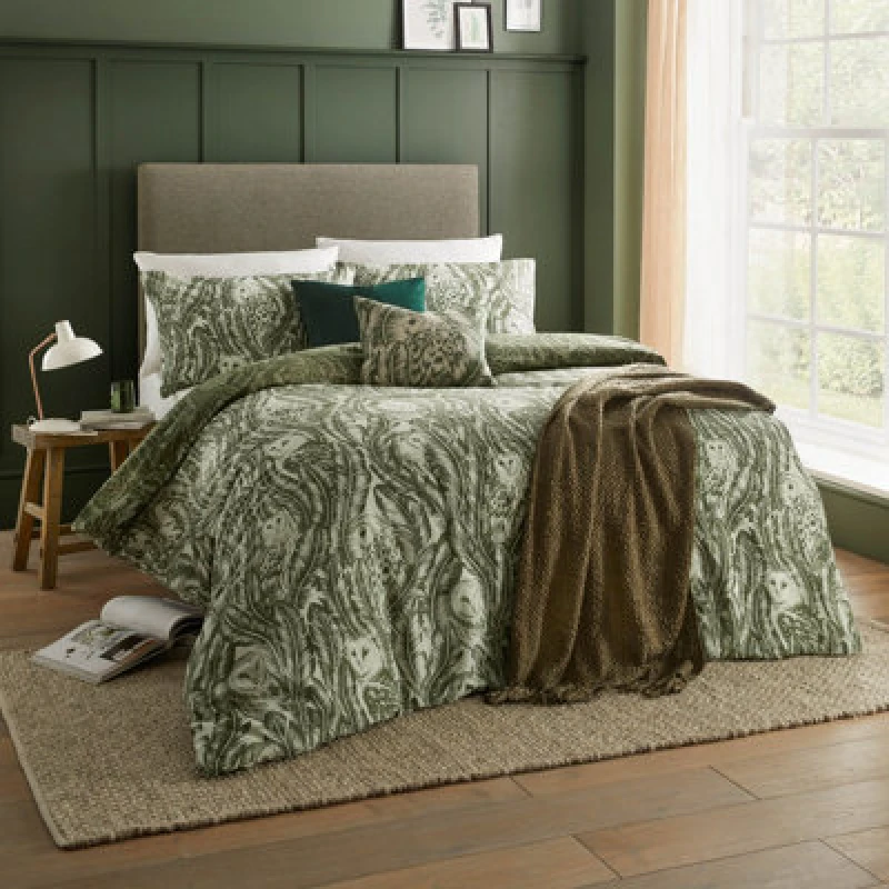 Image of Albus Heritage Duvet Cover Set Forest Green, Forest Green / Double
