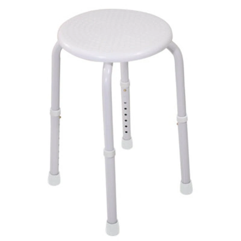 Image of Loops White Multi Purpose Stackable Stool Rust proof Aluminium Frame Height Adjustable White