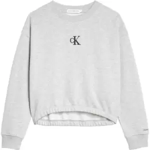 Image of Calvin Klein Jeans Calvin Logo Boxy Crew Neck Jumper - Grey