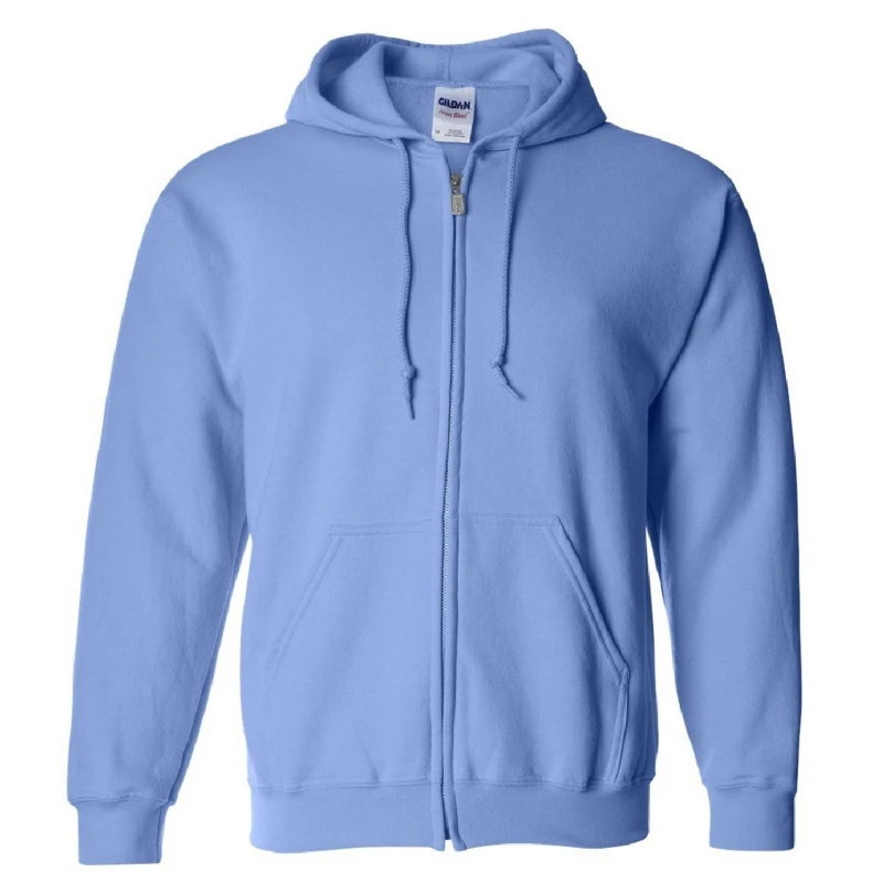 Image of Gildan Heavy Blend Full Zip Hooded Sweatshirt Top in Duck Egg Blue Size: Small Duck Egg Blue Unisex S