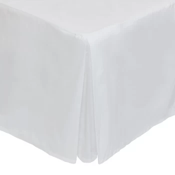 Image of Catherine Lansfield White Non-Iron Plain Dye Pleated Platform Valance Sheet - Single