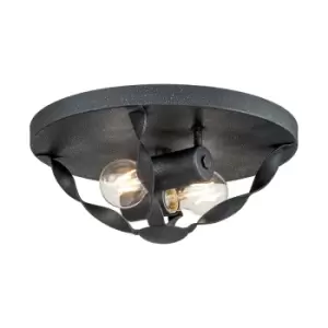 Image of Quoizel Bradbury Semi Flush Ceiling Light Grey Ash