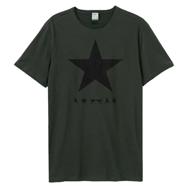 Image of Amplified Amplified Men Black Star David Bowie T-Shirt in Charcoal Size: Small Charcoal S Male 5063470005864