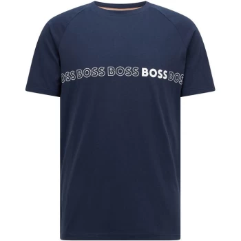 Image of Boss RN Logo Slim Fit T Shirt - Blue