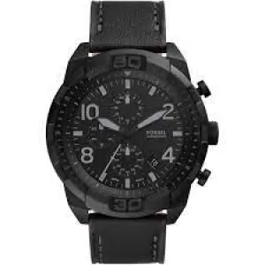 Image of Fossil Men Bronson Chronograph Black Eco Leather Watch