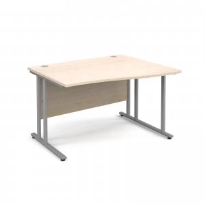 Image of Maestro 25 SL Right Hand Wave Desk 1200mm - Silver Cantilever Frame m