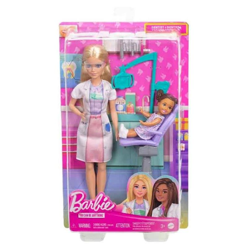 Image of Barbie Dentist Fashion Doll playset with Doll & Accessories