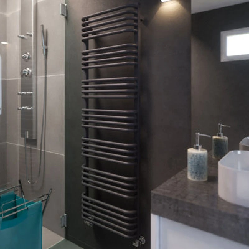 Image of Terma Alex Modern Grey Towel Warmer (W)500mm X (H)1580mm