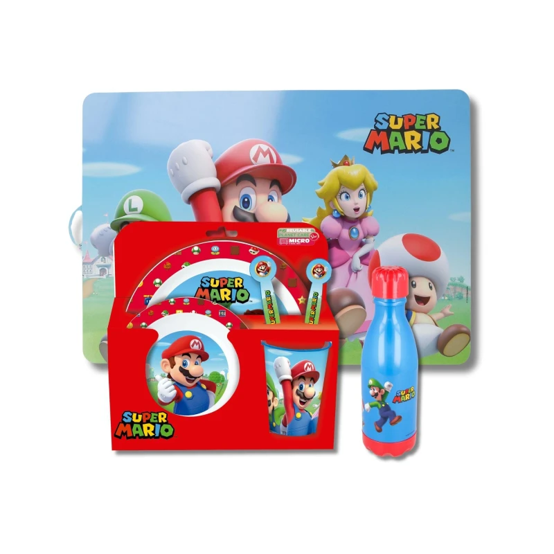 Image of Super Mario Supermario 3 Piece Dinner Set Red unisex One Size