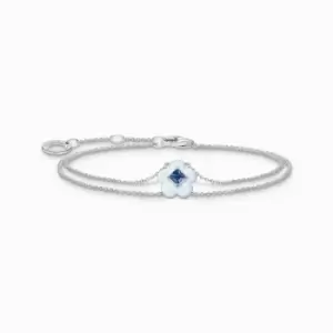Image of Charming Flower With Blue Stone Bracelet A2093-496-1