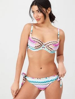 Image of Panache Milano Tie Side Brazilian Bikini Pant - Ikat Print, Ikat Print, Size 10, Women