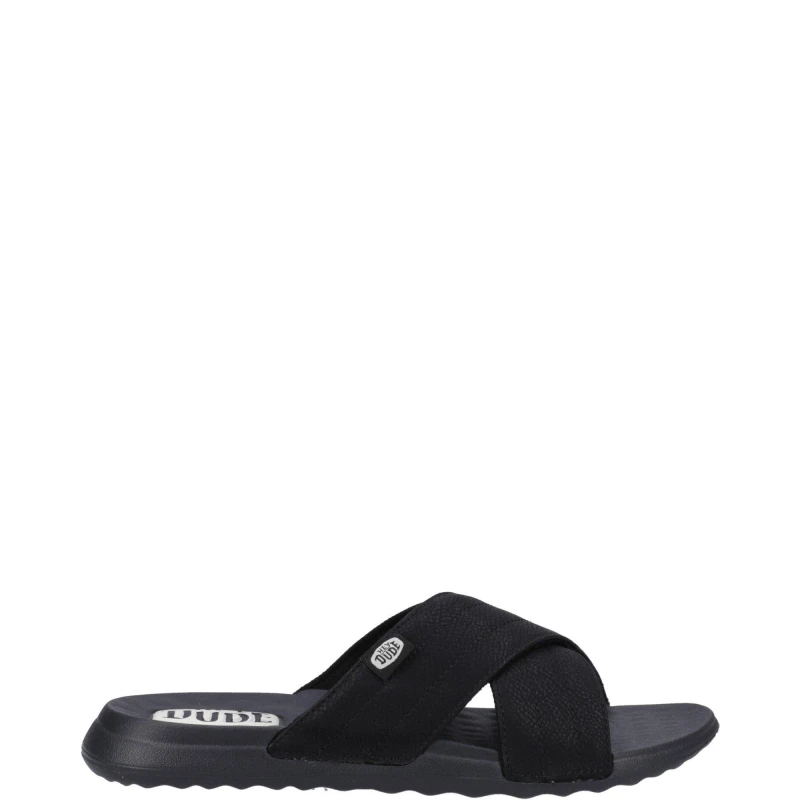 Image of HEYDUDE Christi Slide Distressed Sandal Black male 5 (38)