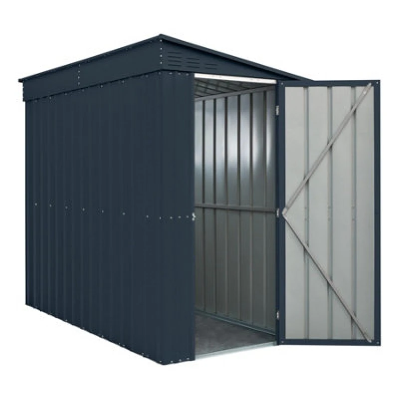 Image of Waltons Globel 4 X 8 Lean-To Metal Garden Storage Shed - Grey