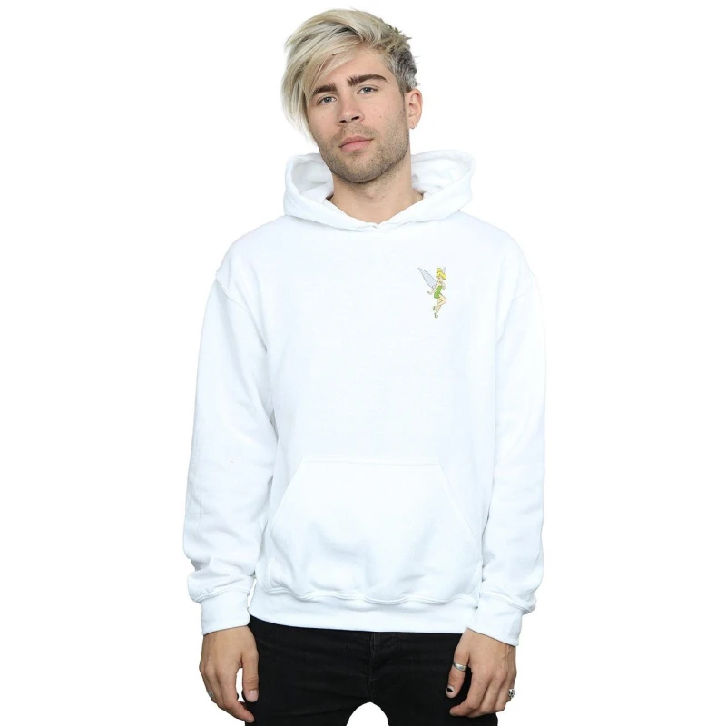 Image of Disney Men Tinkerbell Chest Hoodie in White Size: Small White S Male 5057864015164