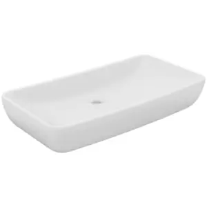 Image of Luxury Basin Rectangular Matt White 71x38cm Ceramic Vidaxl White
