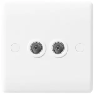 Image of BG Nexus White 2 Gang Isolated Coaxel TV Socket - 863