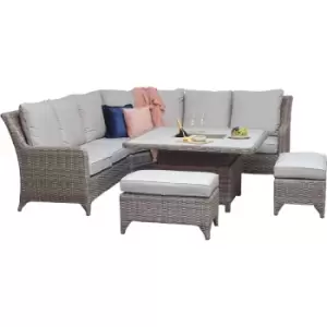 Image of Sarah Wicker Corner Sofa Lifting Dining Table Bench Ice Bucket - Signature Weave