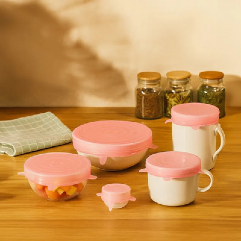 Image of Interiors by Premier Set Of Six Zing Silicone Lids Pink