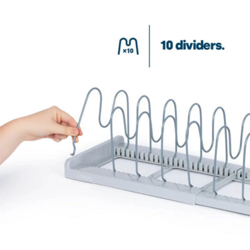 Image of LIVIVO Extendable Pan Lid Holder Grey