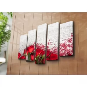 Image of 5PATK-63 Multicolor Decorative Canvas Painting (5 Pieces)
