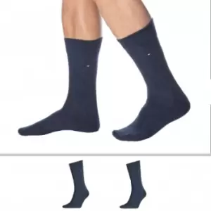 Image of Tommy Hilfiger 2-Pack Classic Cotton Dress Socks - Blue Jeans 39/42