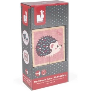 Image of Janod My First Wooden Blocks - Baby Animals