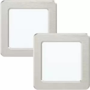 Image of 2 PACK Wall / Ceiling Flush Downlight Satin Nickel Steel 5.5W Built in LED